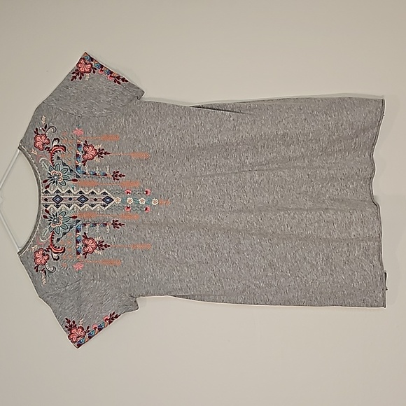 Johnny Was Tua Knit Drape Top Shirt Blouse Short Sleeve V-neck Pullover Floral S - Picture 9 of 16